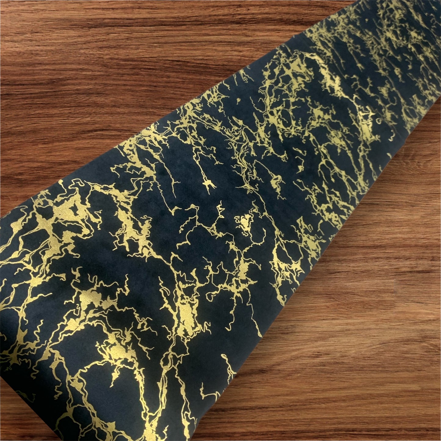 Luxury Black & Gold Marble Print Curtain/Matt