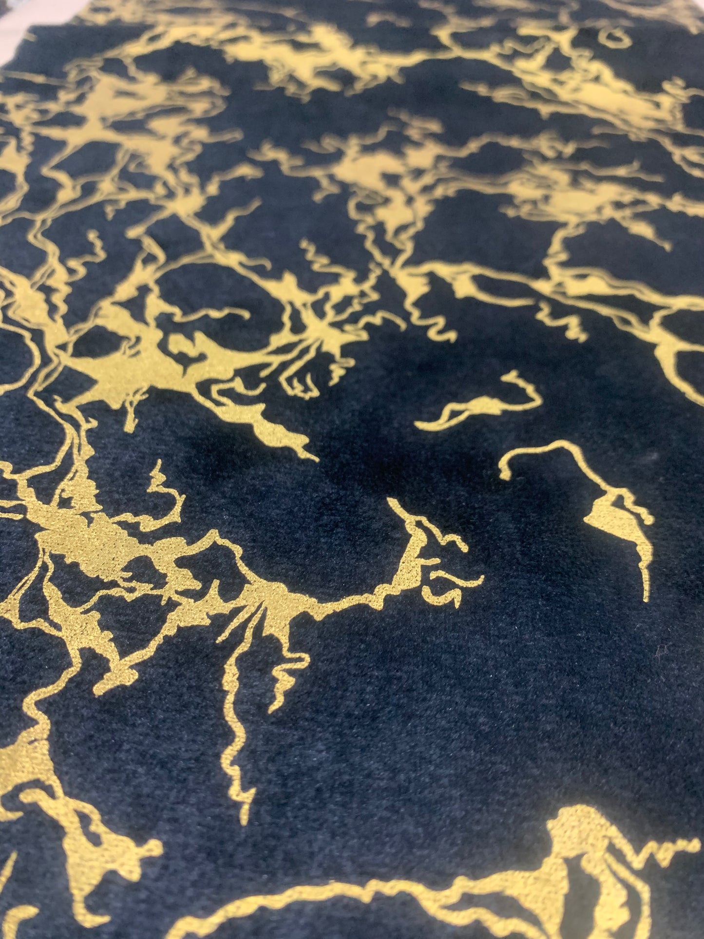 Luxury Black & Gold Marble Print Curtain/Matt
