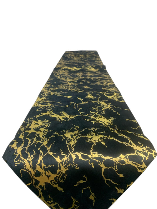 Luxury Black & Gold Marble Print Curtain/Matt